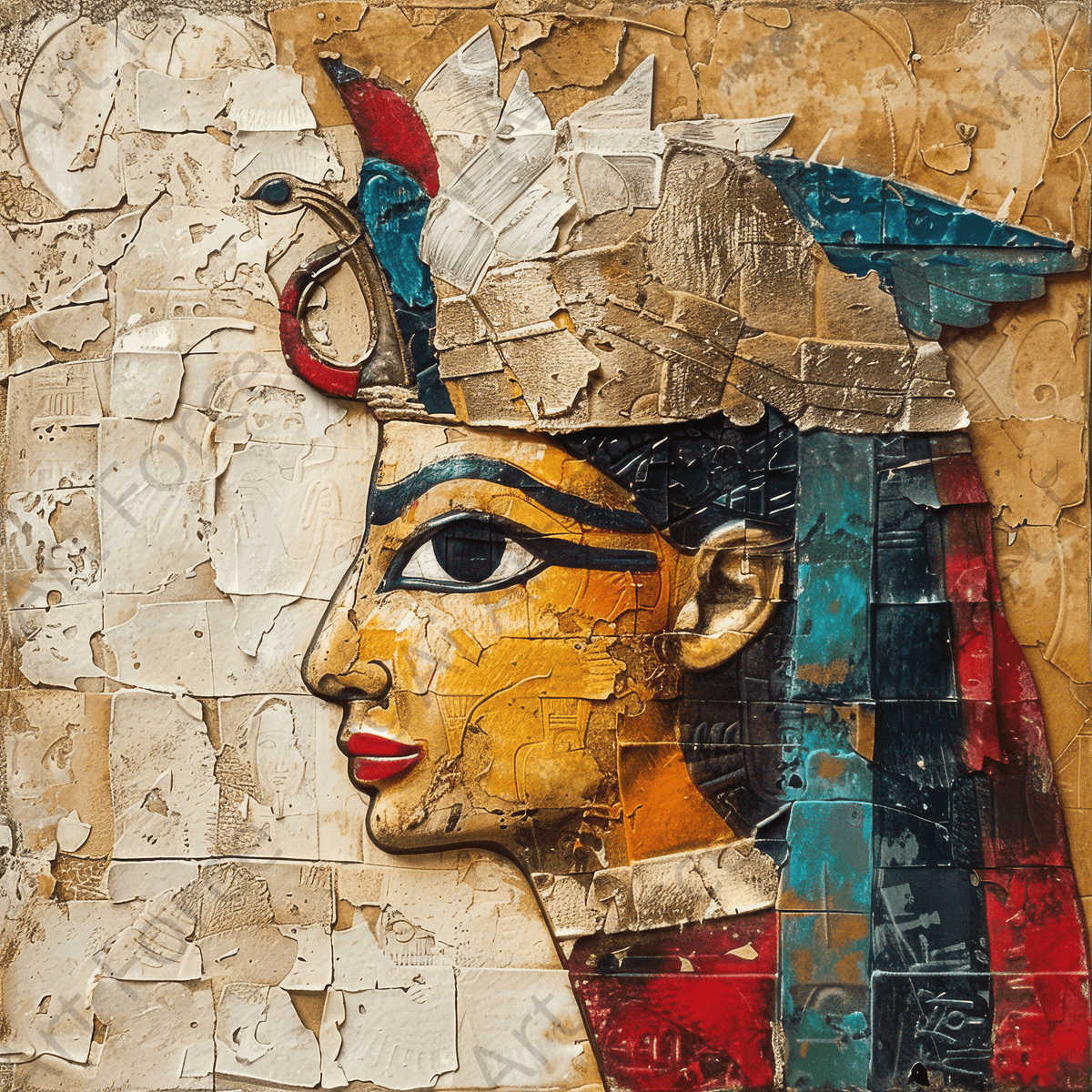 Old culture of Egypt in abstract style 4 - Shop Ai Art WebShop - Digital Art online Store