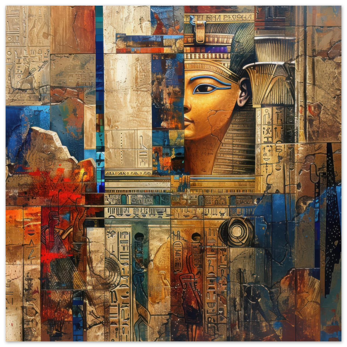 Old culture of Egypt in abstract style - Shop Ai Art WebShop - Digital Art online Store