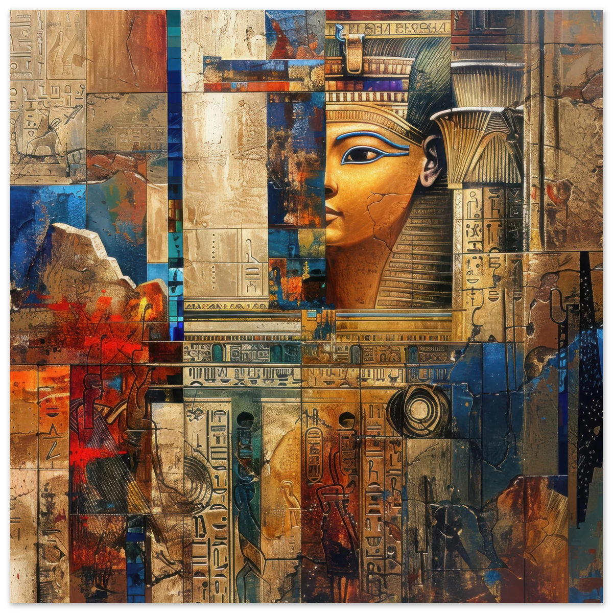 Old culture of Egypt in abstract style - Shop Ai Art WebShop - Digital Art online Store