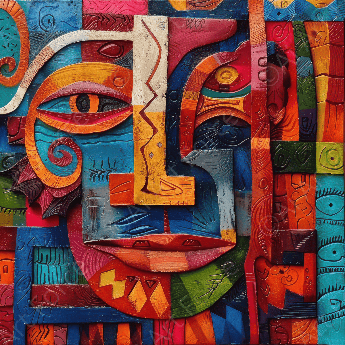 Old culture of peru in abstract style - Shop Ai Art WebShop - Digital Art online Store
