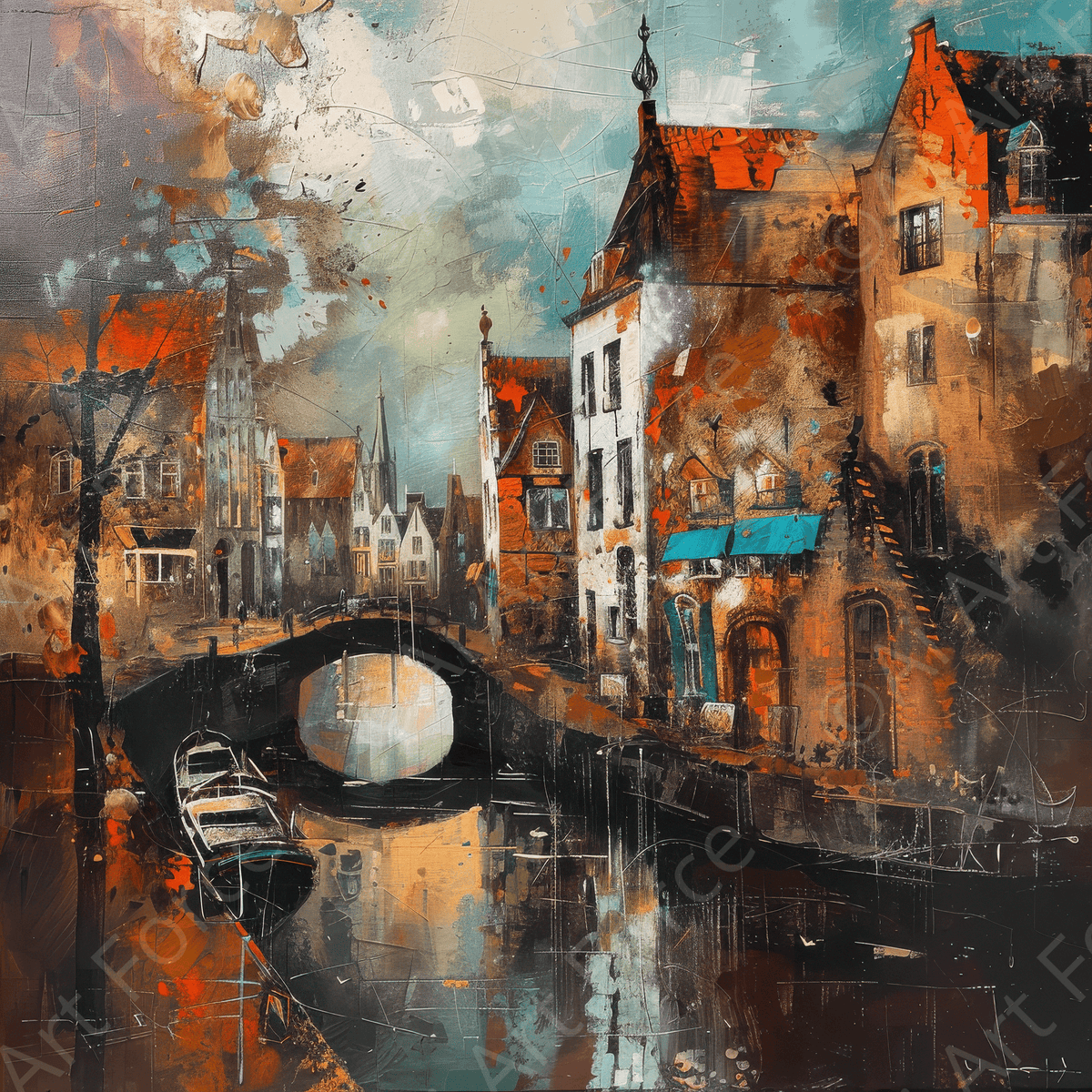 Old culture of the Netherlands in abstract style 6 - Shop Ai Art WebShop - Digital Art online Store