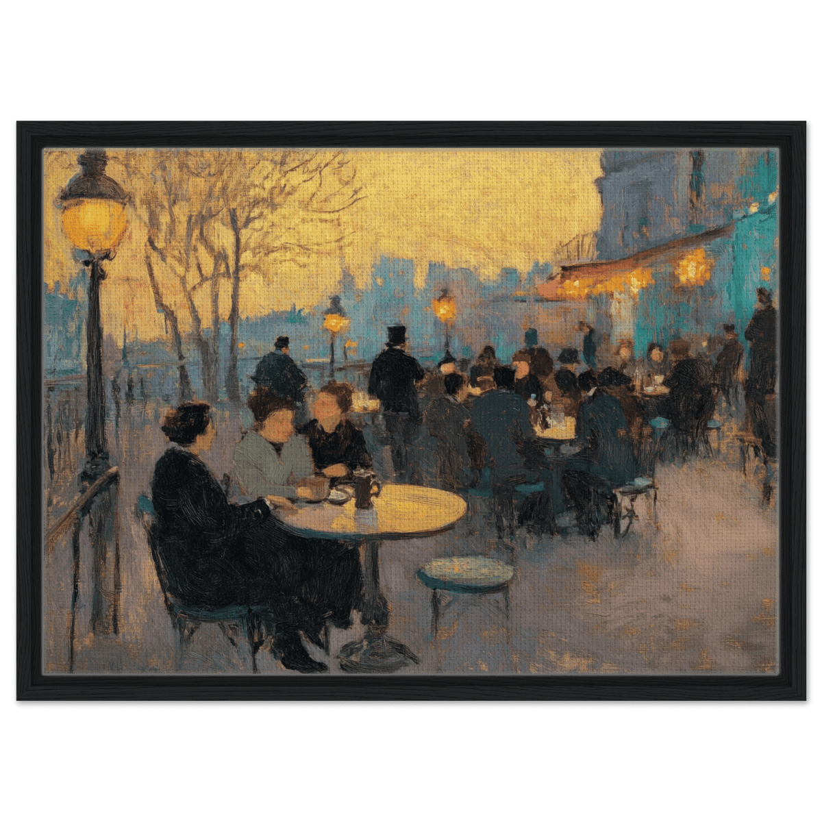 Parisian Cafe at Twilight A bustling cafe tears 2 - Shop Ai Art WebShop - Digital Art online Store