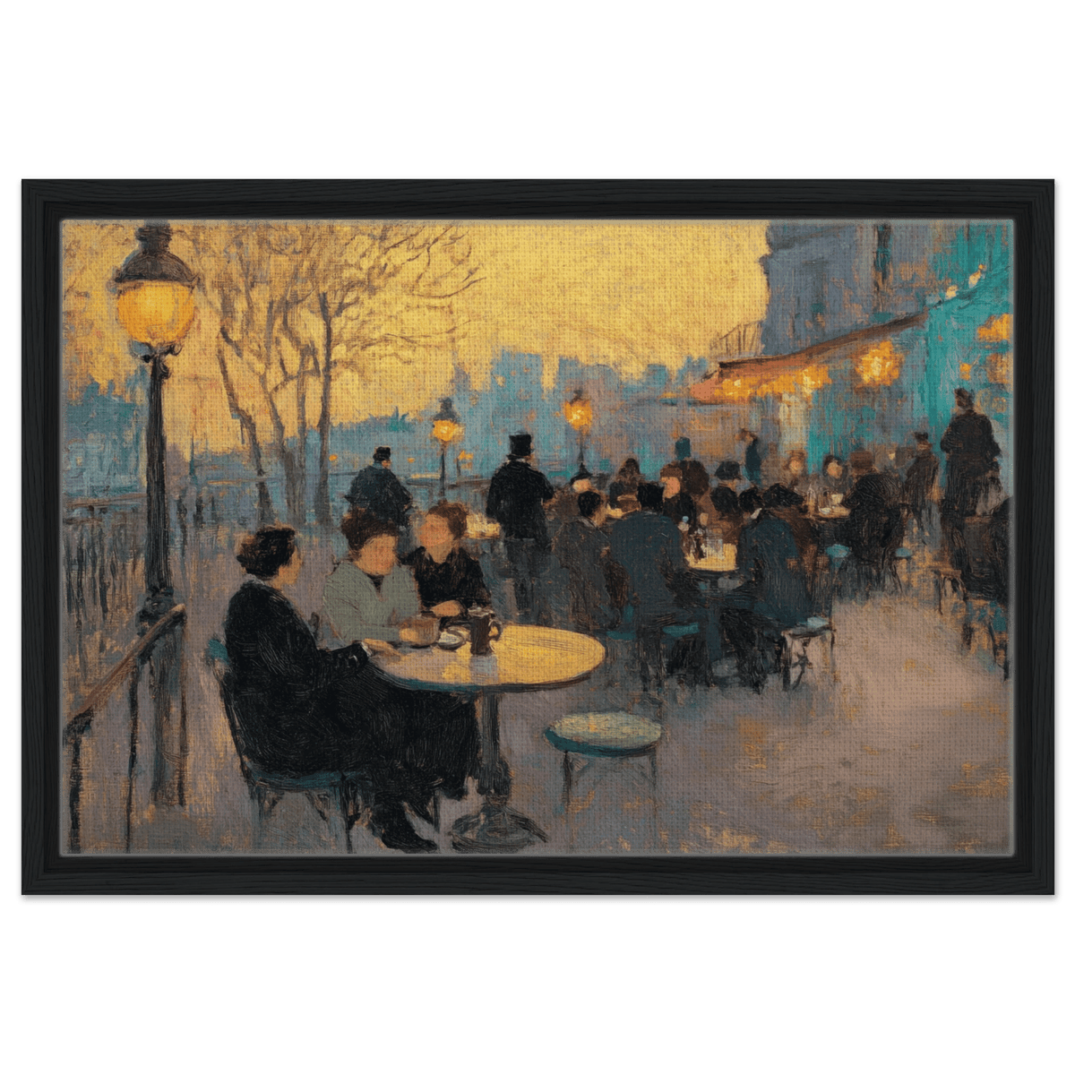 Parisian Cafe at Twilight A bustling cafe tears 2 - Shop Ai Art WebShop - Digital Art online Store