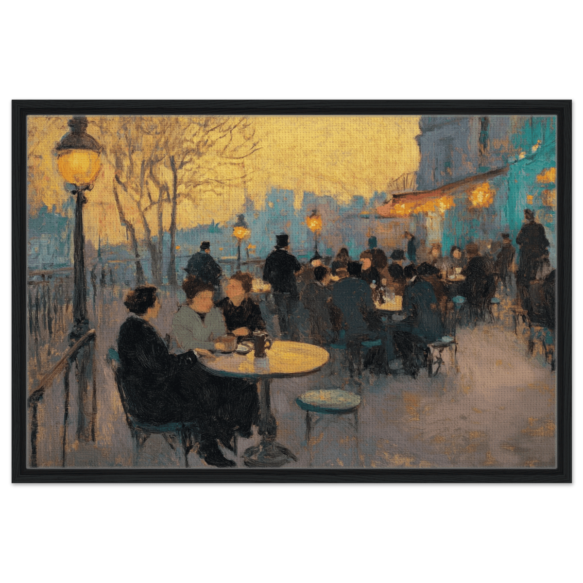 Parisian Cafe at Twilight A bustling cafe tears 2 - Shop Ai Art WebShop - Digital Art online Store