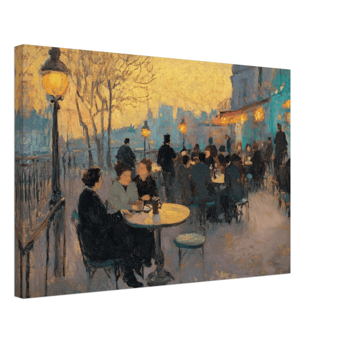 Parisian Cafe at Twilight A bustling cafe tears 2 - Shop Ai Art WebShop - Digital Art online Store