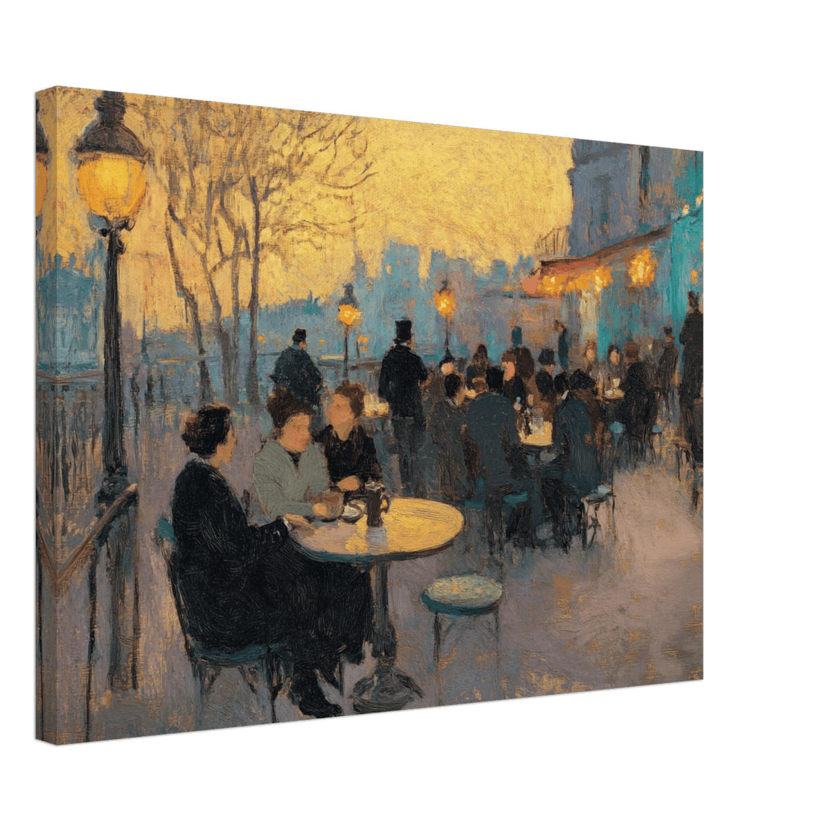 Parisian Cafe at Twilight A bustling cafe tears 2 - Shop Ai Art WebShop - Digital Art online Store