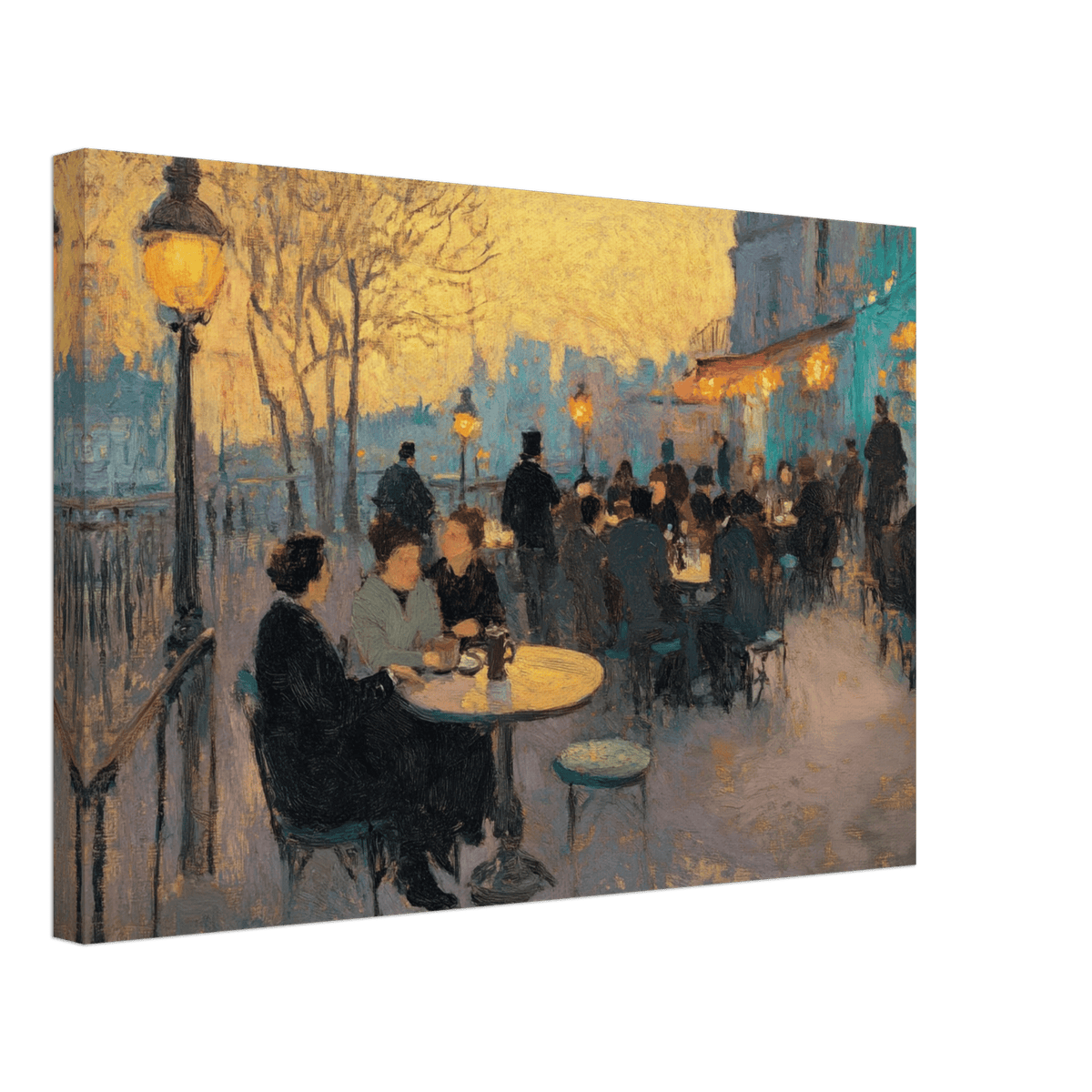 Parisian Cafe at Twilight A bustling cafe tears 2 - Shop Ai Art WebShop - Digital Art online Store