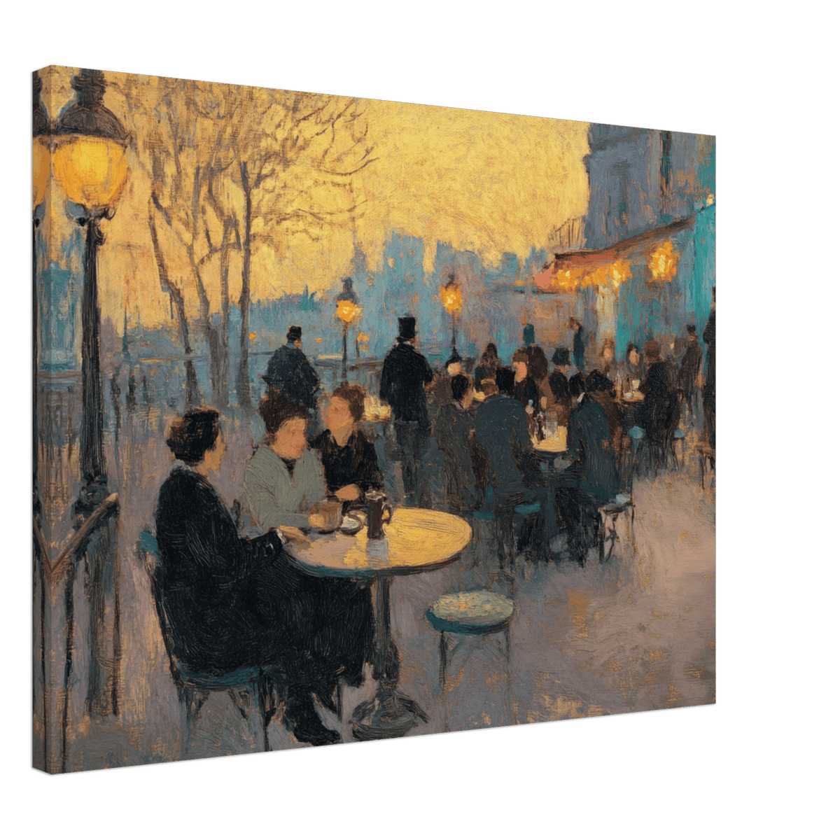 Parisian Cafe at Twilight A bustling cafe tears 2 - Shop Ai Art WebShop - Digital Art online Store