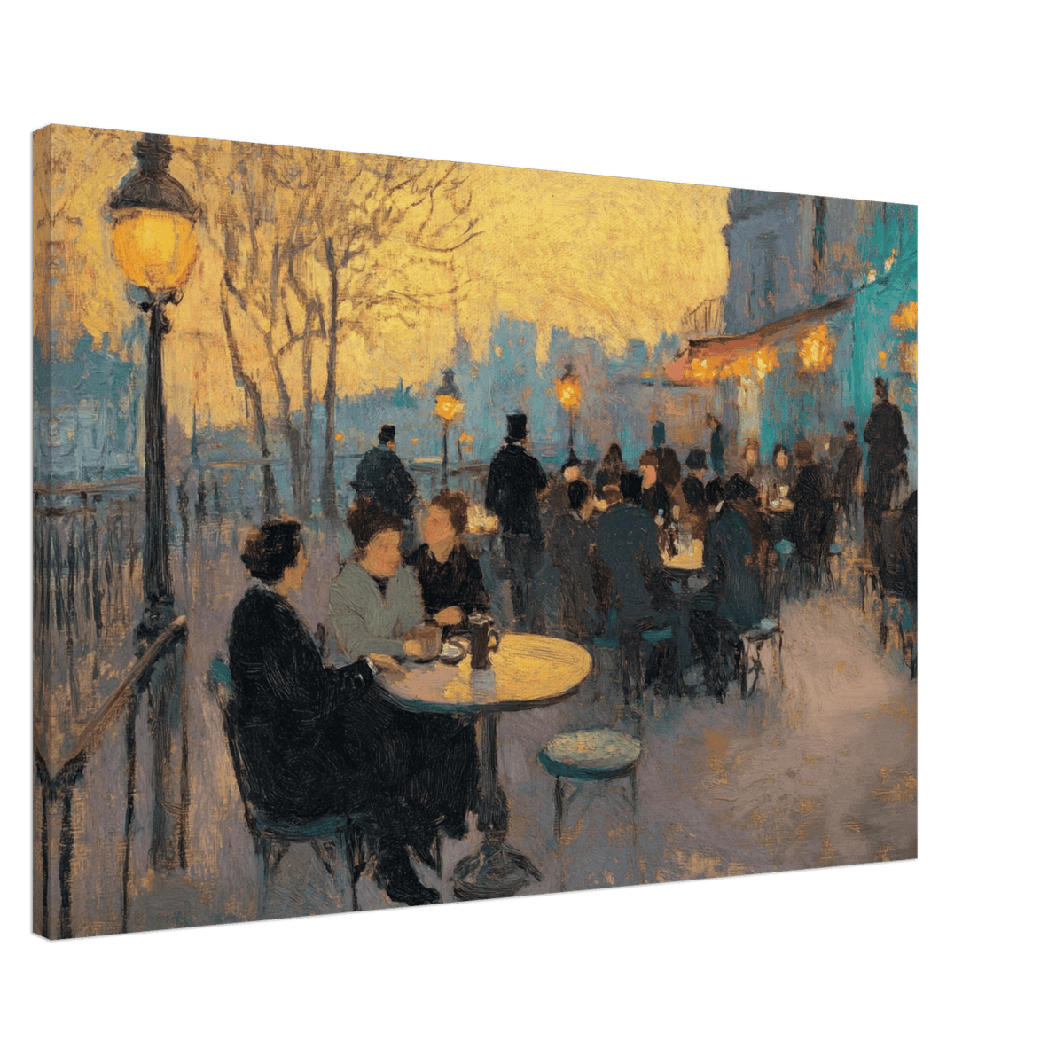 Parisian Cafe at Twilight A bustling cafe tears 2 - Shop Ai Art WebShop - Digital Art online Store
