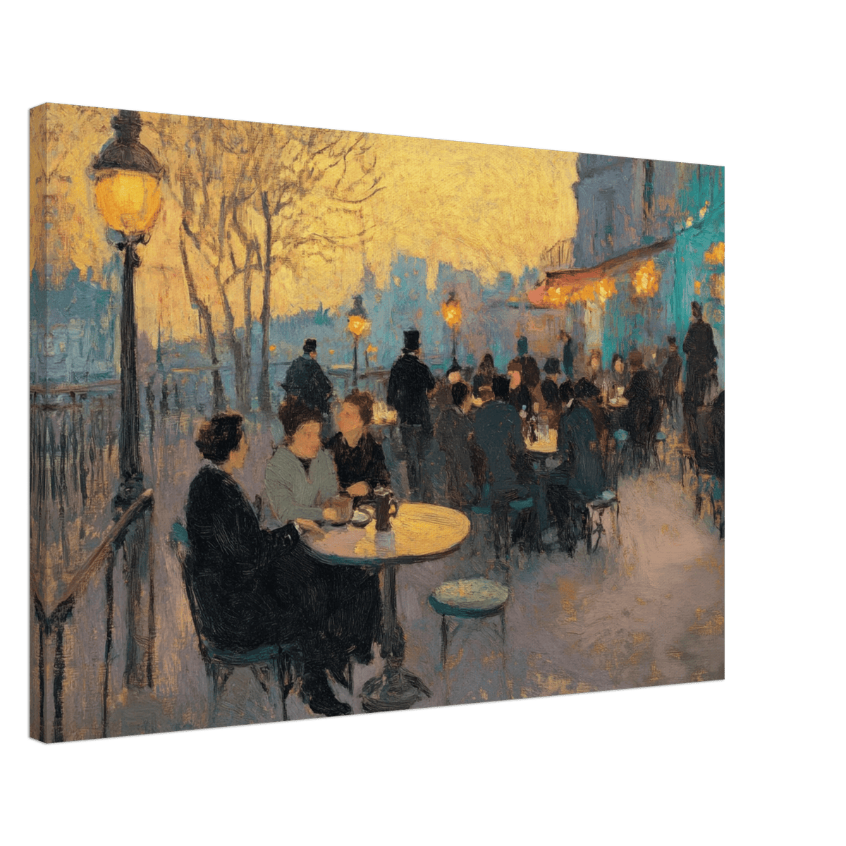 Parisian Cafe at Twilight A bustling cafe tears 2 - Shop Ai Art WebShop - Digital Art online Store