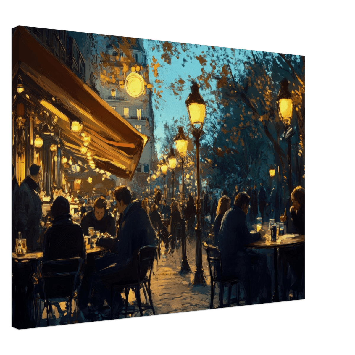 Parisian Cafe at Twilight A bustling cafe tears 3 - Shop Ai Art WebShop - Digital Art online Store