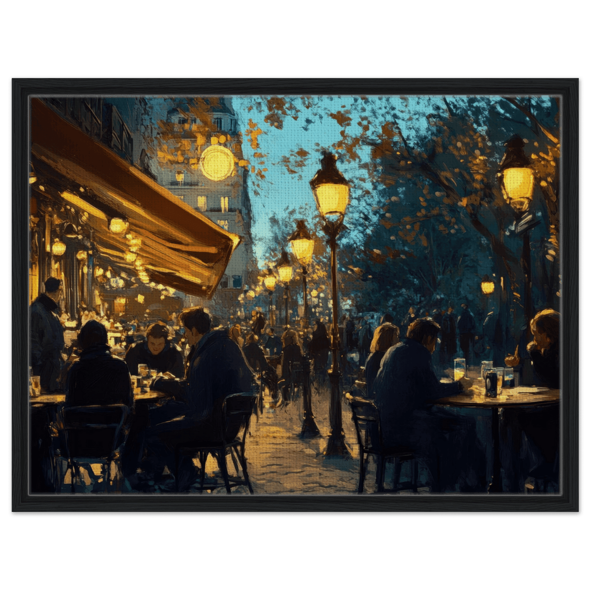 Parisian Cafe at Twilight A bustling cafe tears 3 - Shop Ai Art WebShop - Digital Art online Store
