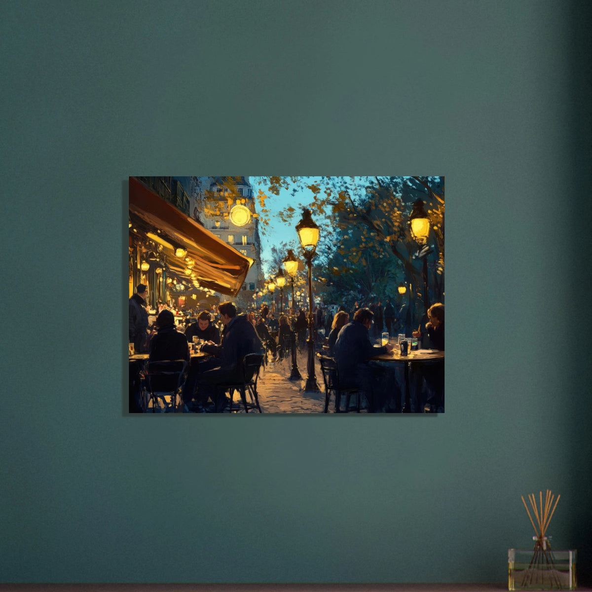 Parisian Cafe at Twilight A bustling cafe tears 3 - Shop Ai Art WebShop - Digital Art online Store