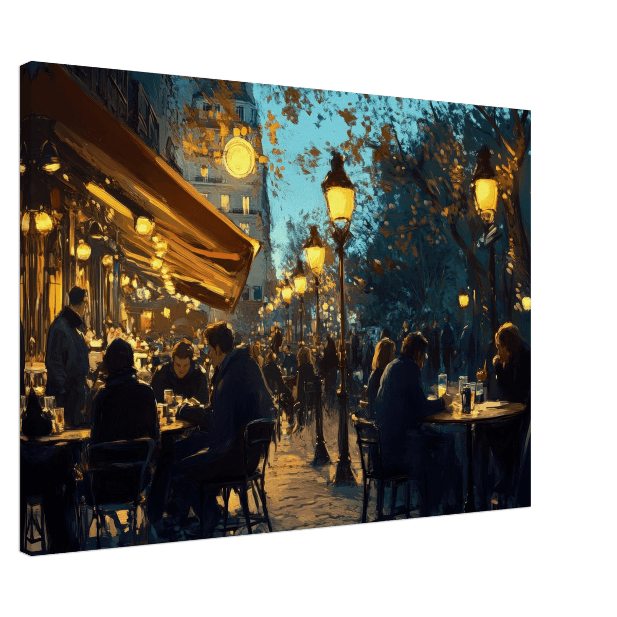 Parisian Cafe at Twilight A bustling cafe tears 3 - Shop Ai Art WebShop - Digital Art online Store