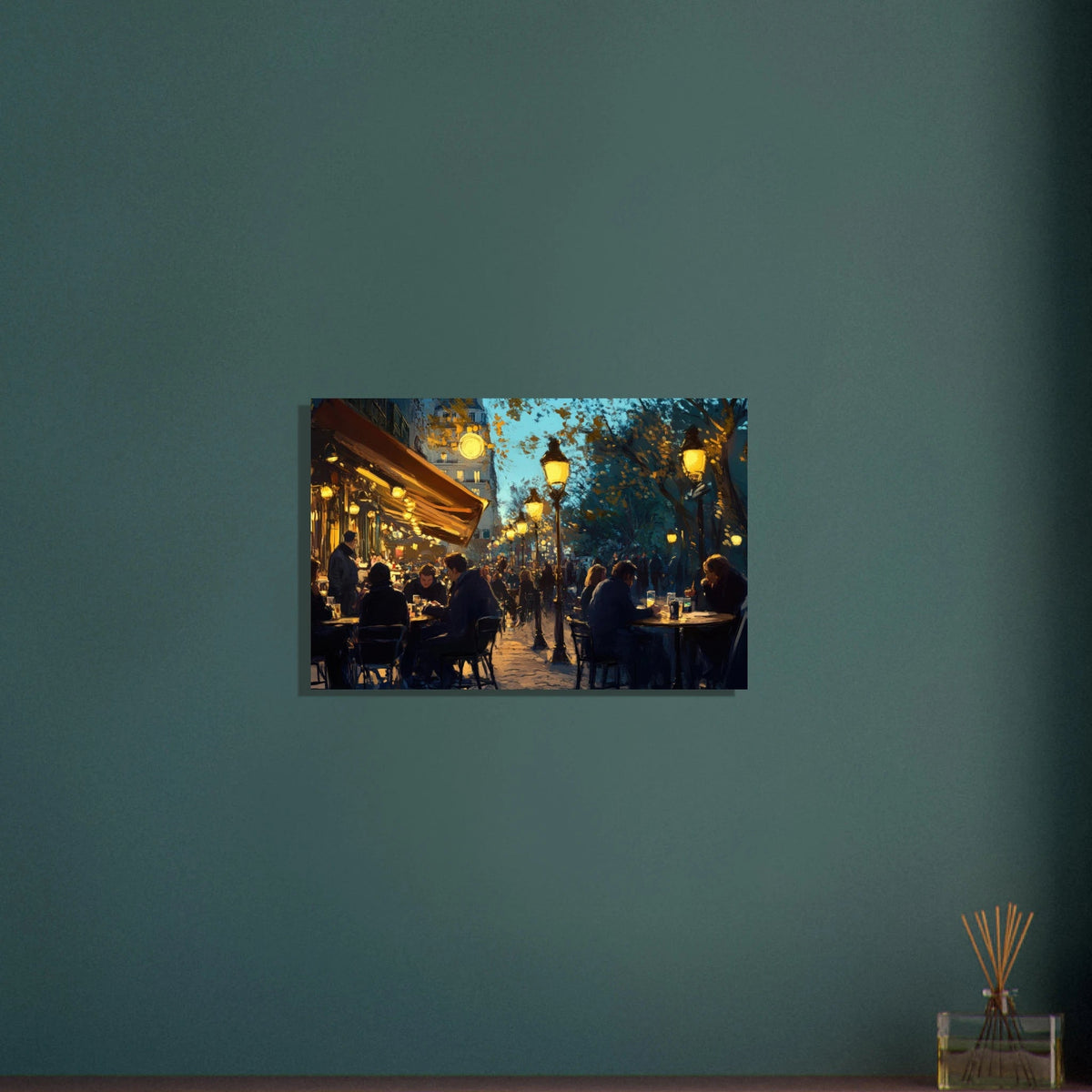 Parisian Cafe at Twilight A bustling cafe tears 3 - Shop Ai Art WebShop - Digital Art online Store