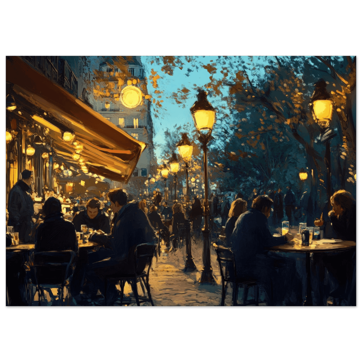 Parisian Cafe at Twilight A bustling cafe tears 3 - Shop Ai Art WebShop - Digital Art online Store