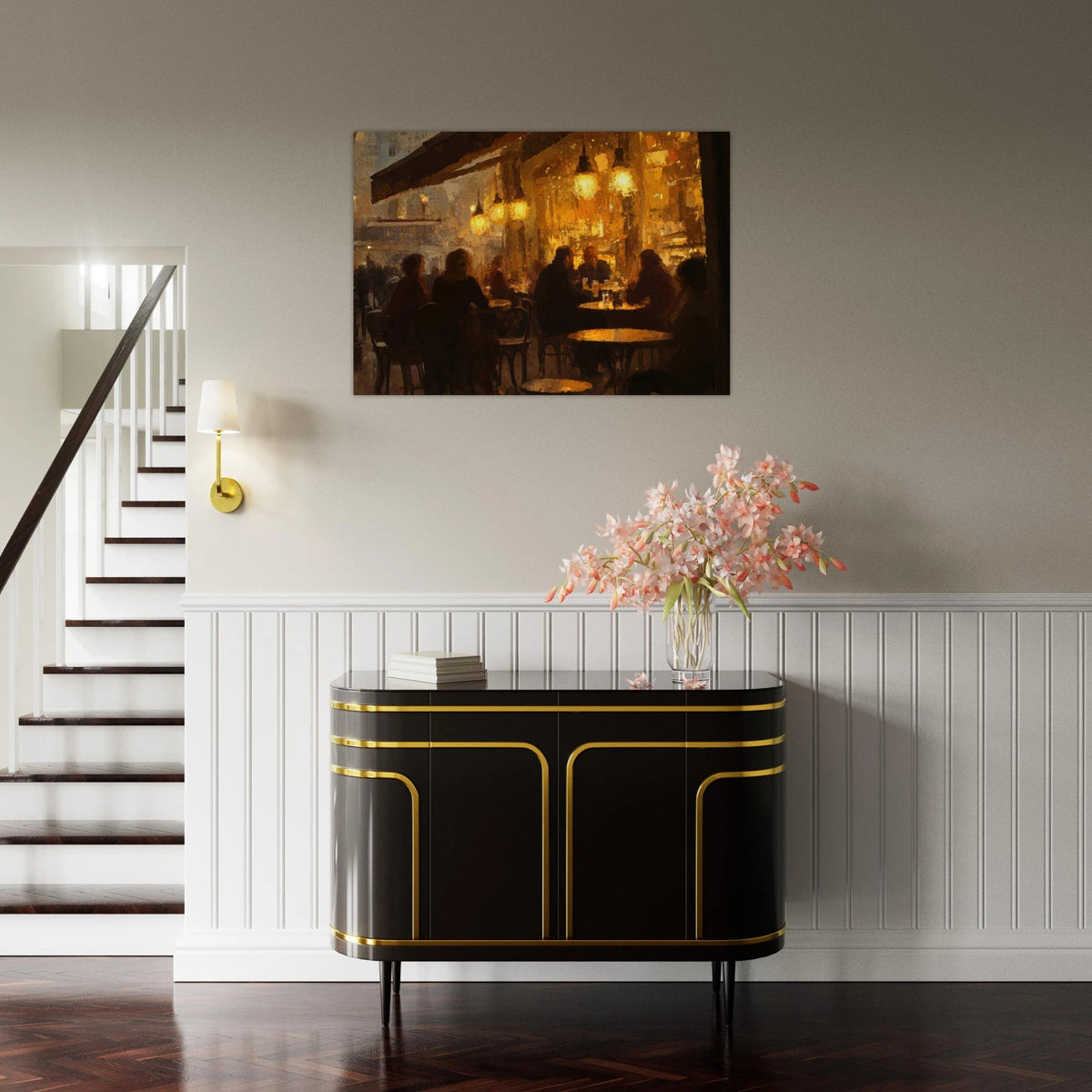 Parisian Cafe at Twilight A bustling cafe tears 4 - Shop Ai Art WebShop - Digital Art online Store
