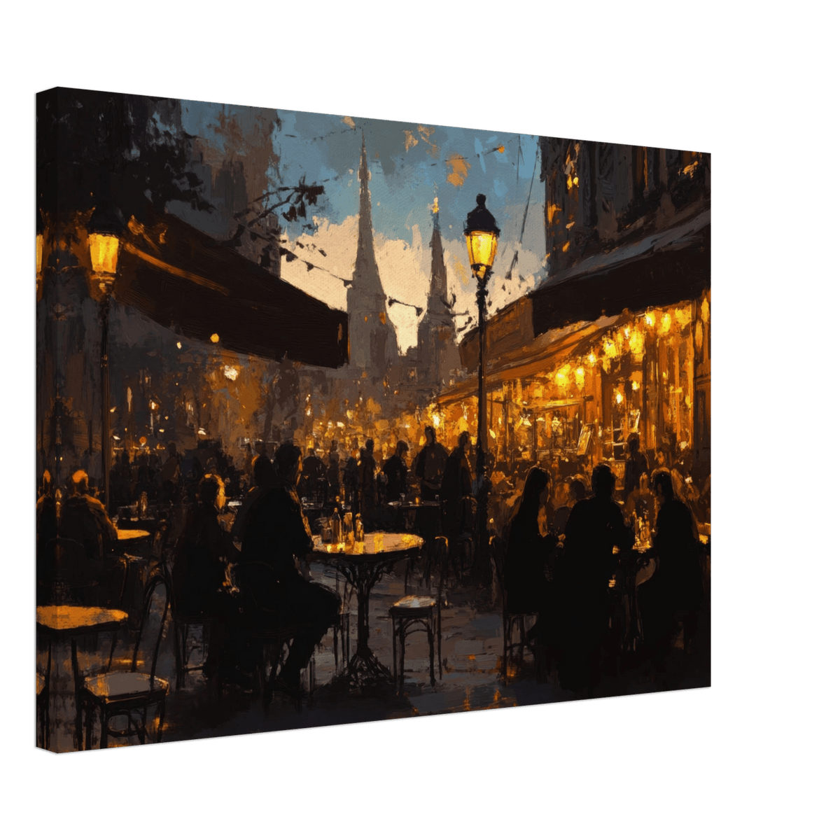 Parisian Cafe at Twilight A bustling cafe tears - Shop Ai Art WebShop - Digital Art online Store