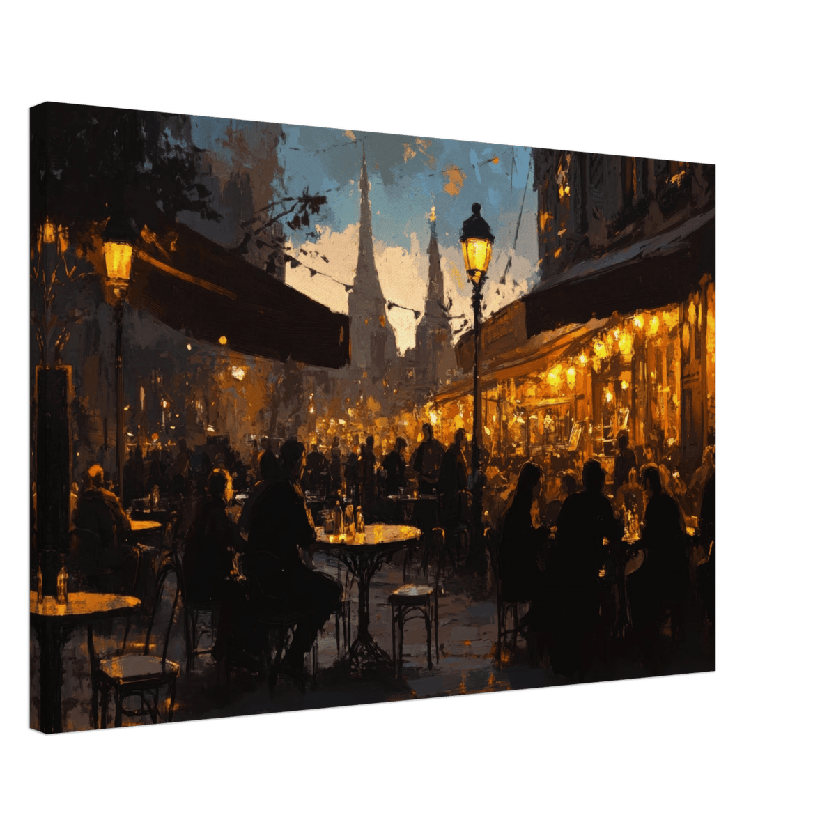 Parisian Cafe at Twilight A bustling cafe tears - Shop Ai Art WebShop - Digital Art online Store
