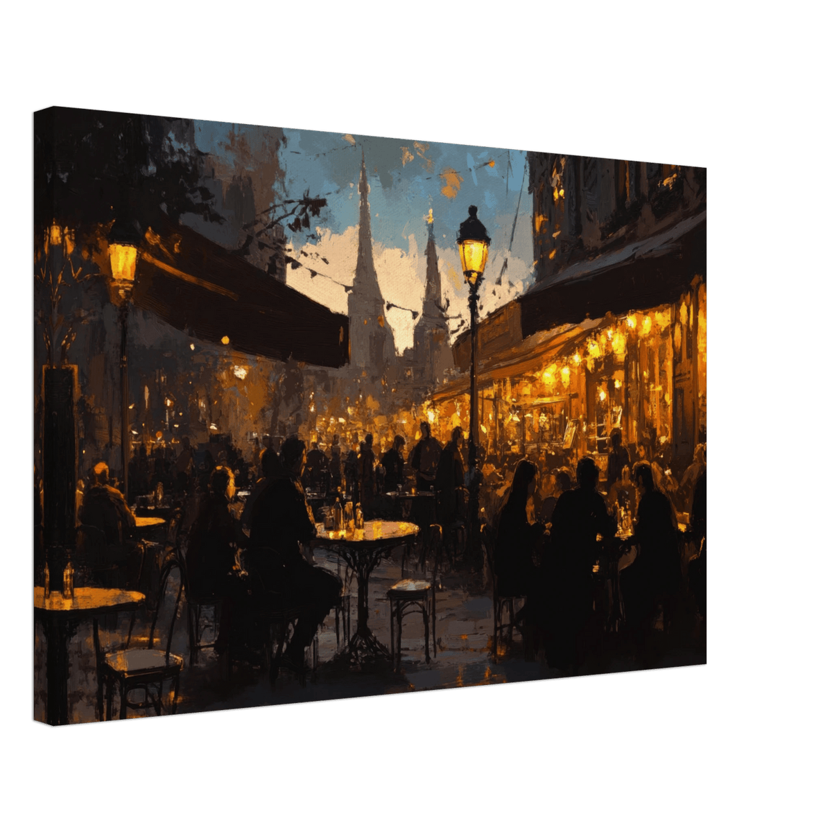 Parisian Cafe at Twilight A bustling cafe tears - Shop Ai Art WebShop - Digital Art online Store