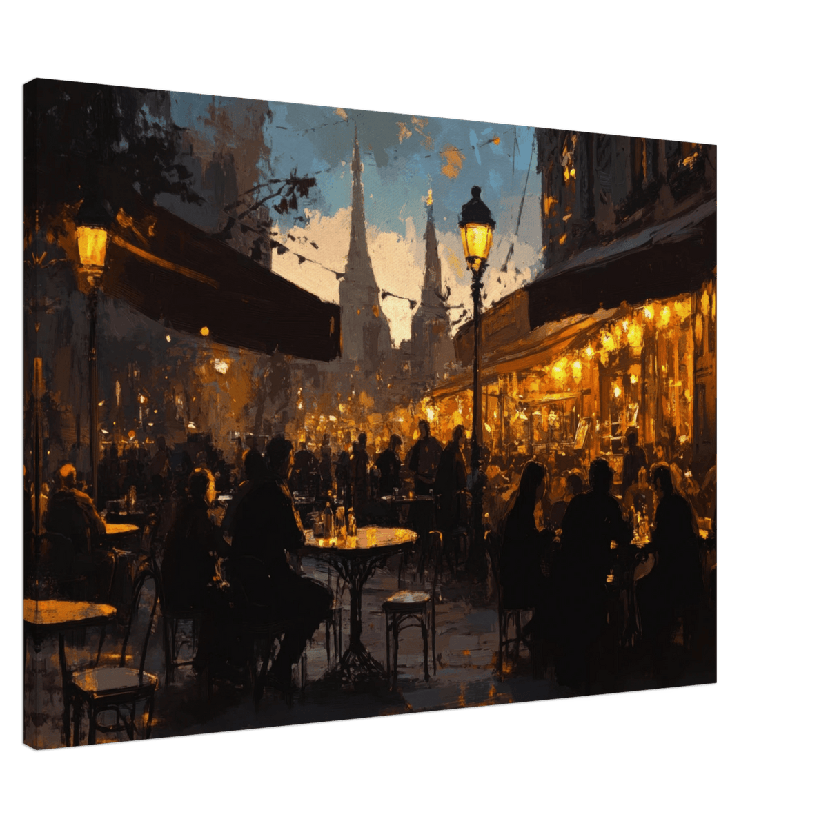 Parisian Cafe at Twilight A bustling cafe tears - Shop Ai Art WebShop - Digital Art online Store