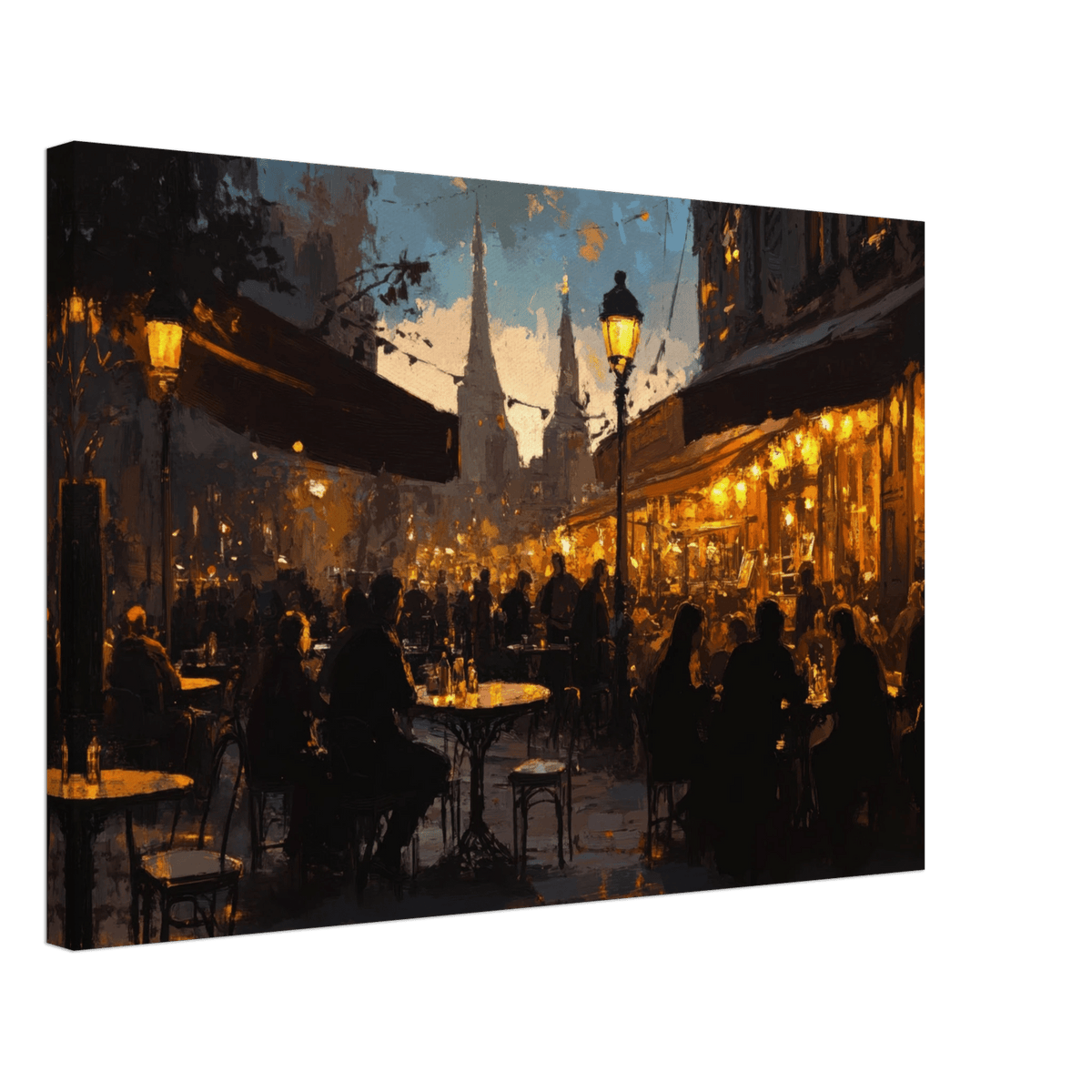 Parisian Cafe at Twilight A bustling cafe tears - Shop Ai Art WebShop - Digital Art online Store