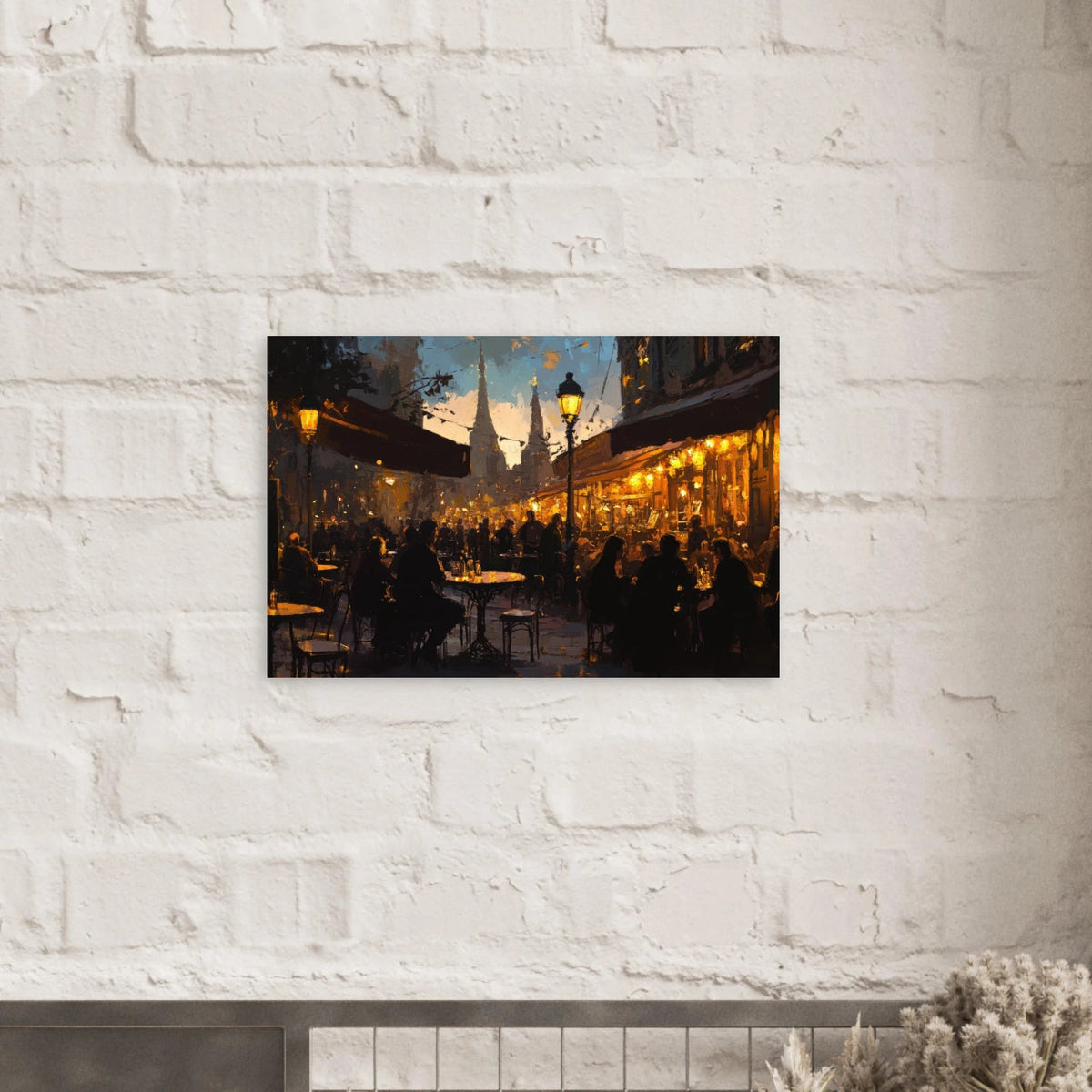 Parisian Cafe at Twilight A bustling cafe tears - Shop Ai Art WebShop - Digital Art online Store