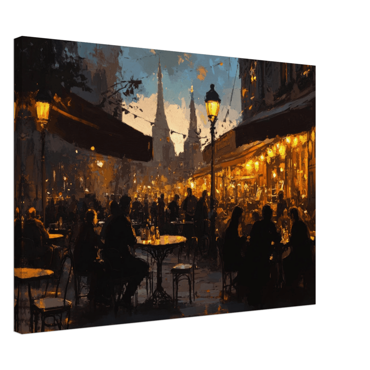 Parisian Cafe at Twilight A bustling cafe tears - Shop Ai Art WebShop - Digital Art online Store