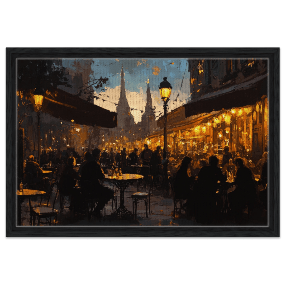 Parisian Cafe at Twilight A bustling cafe tears - Shop Ai Art WebShop - Digital Art online Store