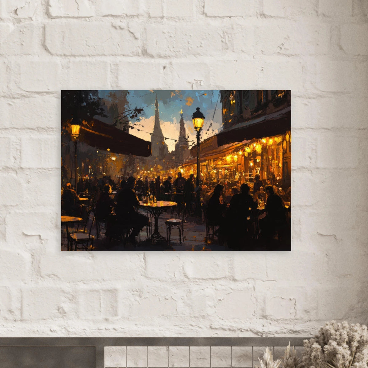 Parisian Cafe at Twilight A bustling cafe tears - Shop Ai Art WebShop - Digital Art online Store