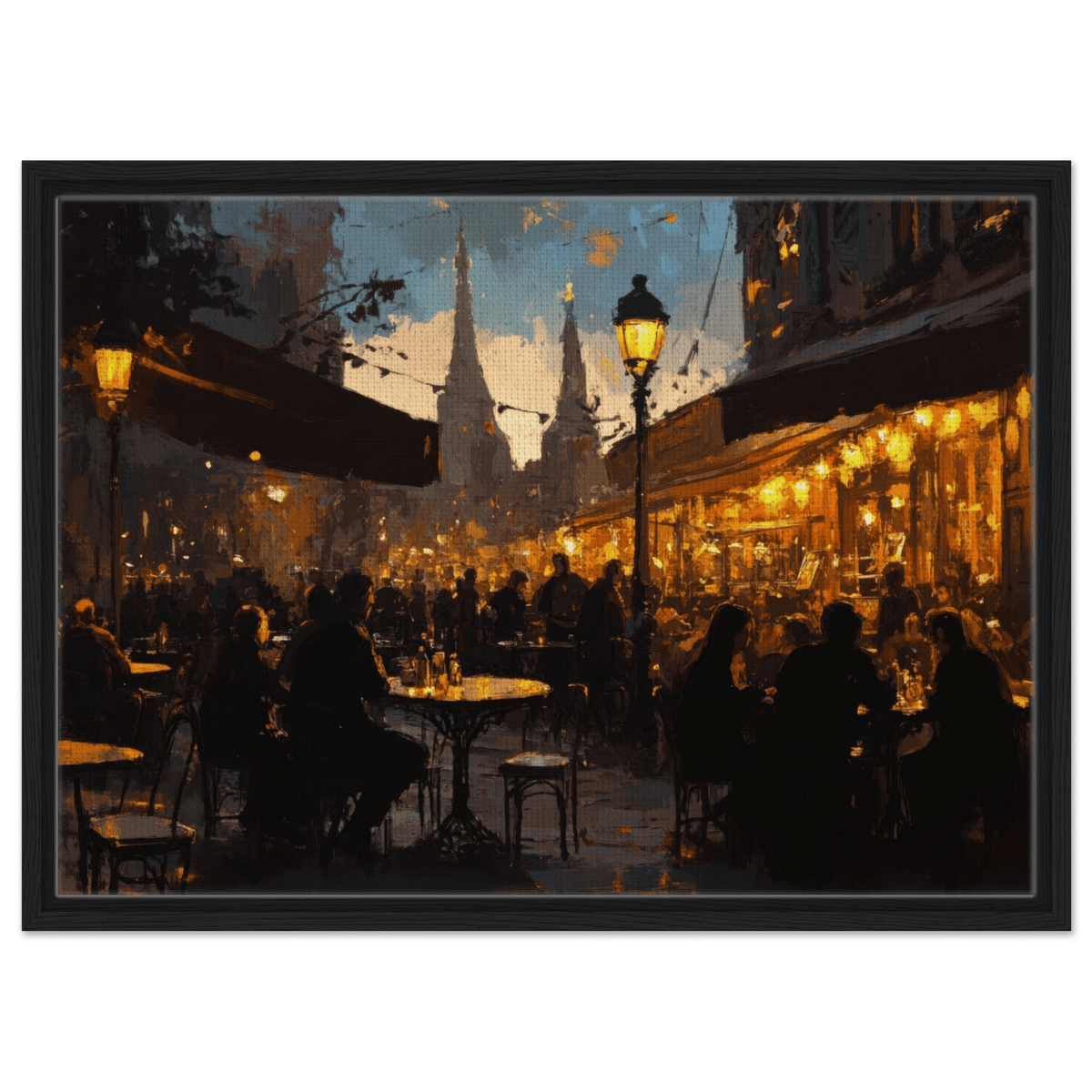 Parisian Cafe at Twilight A bustling cafe tears - Shop Ai Art WebShop - Digital Art online Store