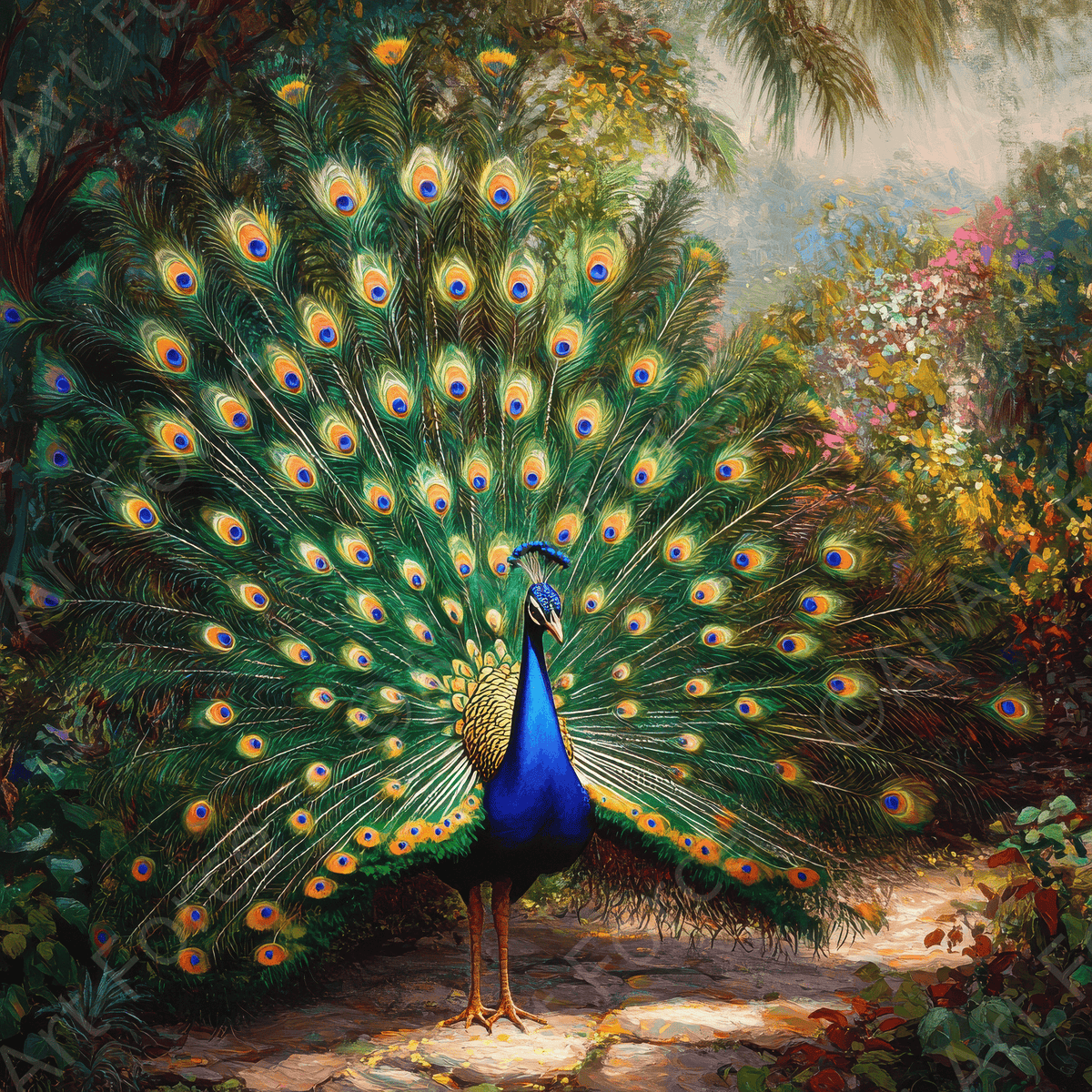 Peacock Displaying Its Feathers 2 - Shop Ai Art WebShop - Digital Art online Store