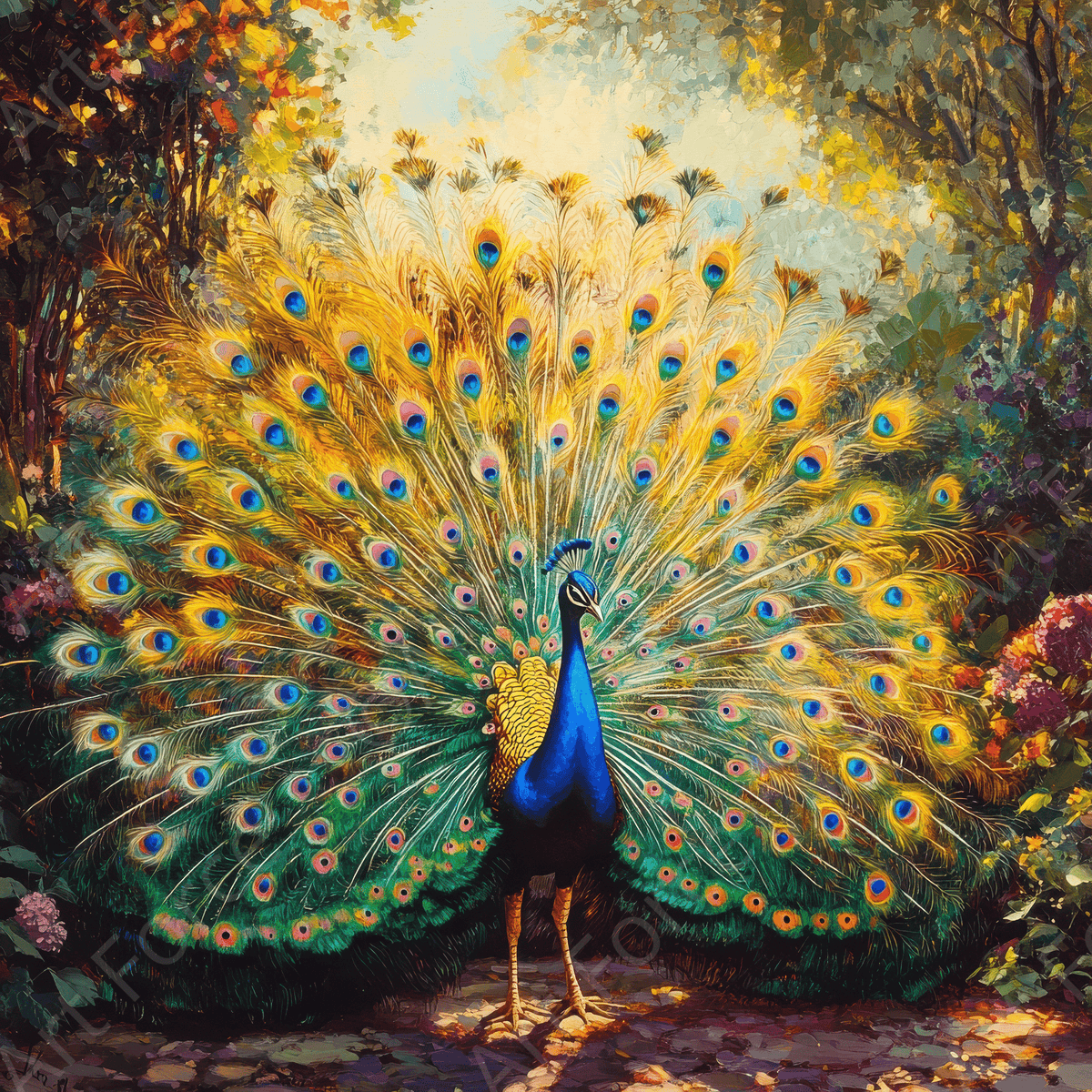 Peacock Displaying Its Feathers - Shop Ai Art WebShop - Digital Art online Store