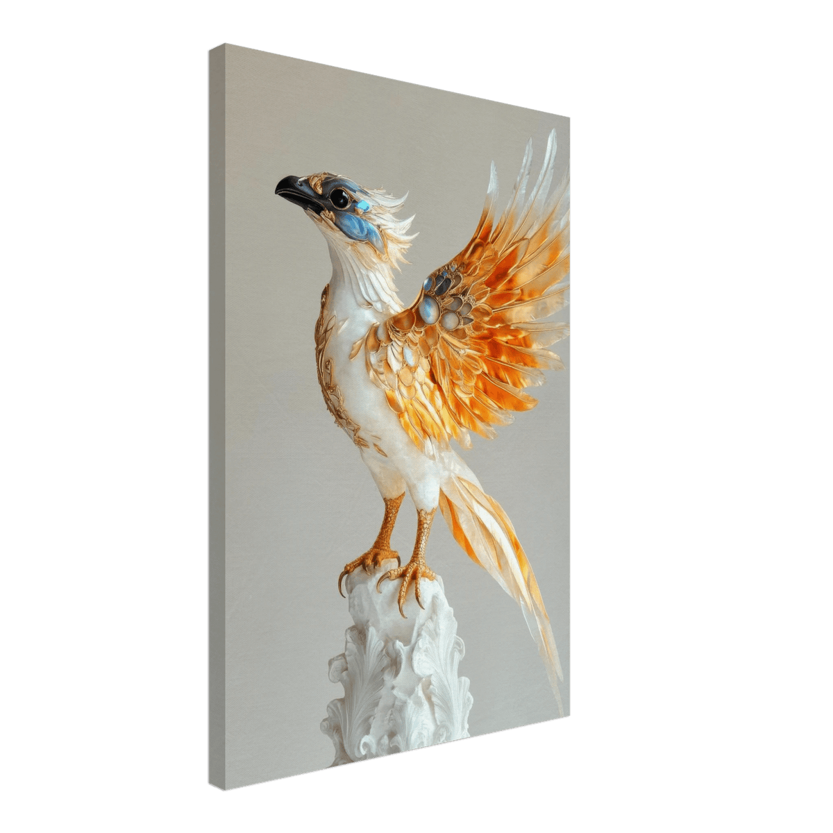 Photorealistic hybrid bird with gilded feathers - Shop Ai Art WebShop - Digital Art online Store