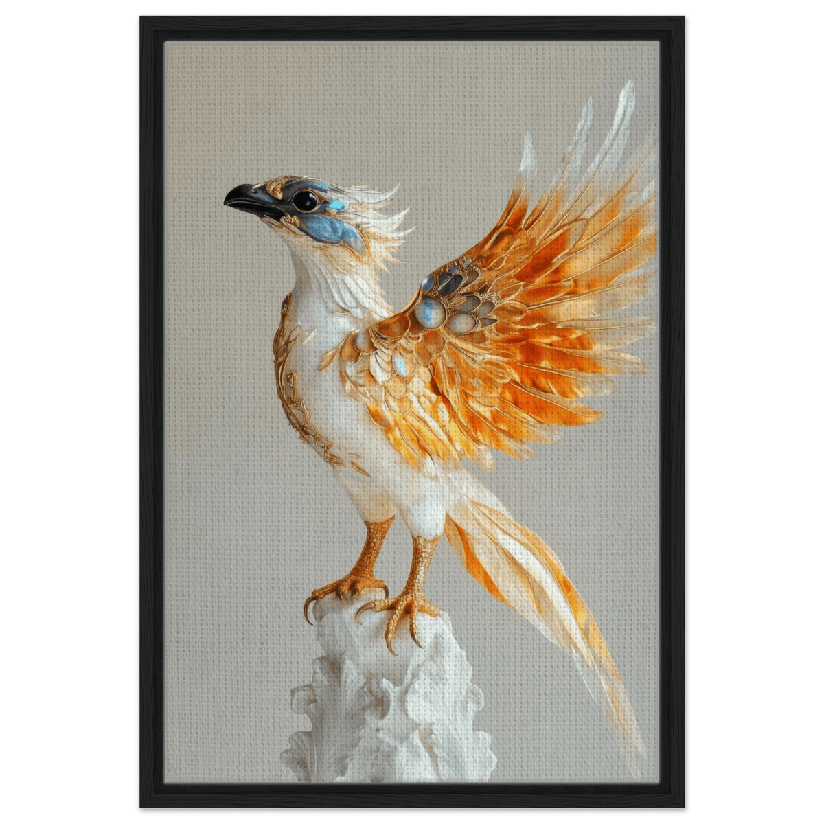 Photorealistic hybrid bird with gilded feathers - Shop Ai Art WebShop - Digital Art online Store