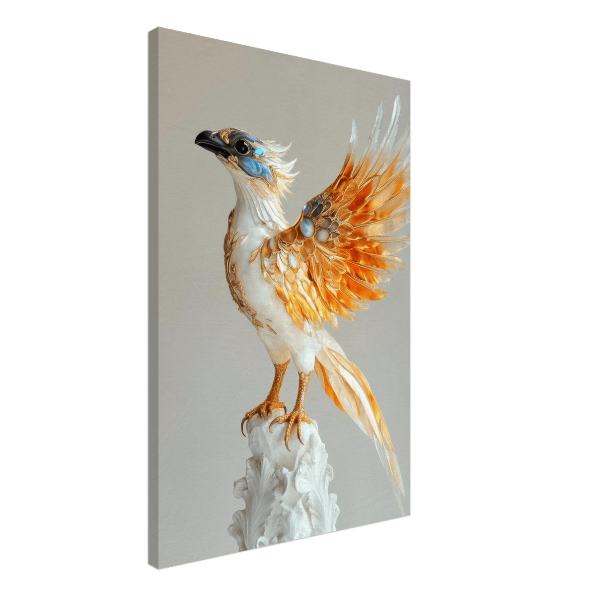 Photorealistic hybrid bird with gilded feathers - Shop Ai Art WebShop - Digital Art online Store