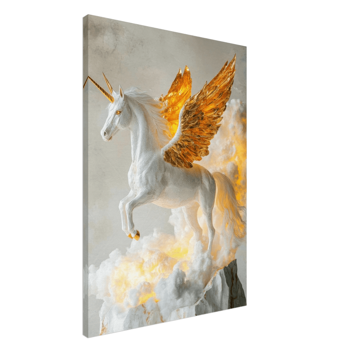 Photorealistic pegasus with golden wings - Shop Ai Art WebShop - Digital Art online Store