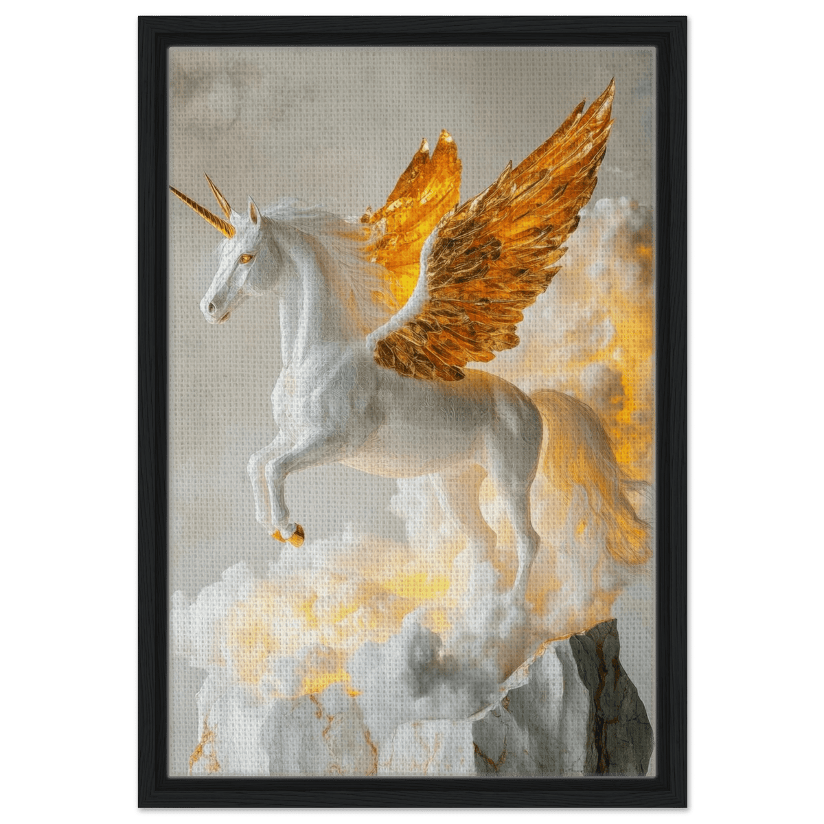Photorealistic pegasus with golden wings - Shop Ai Art WebShop - Digital Art online Store
