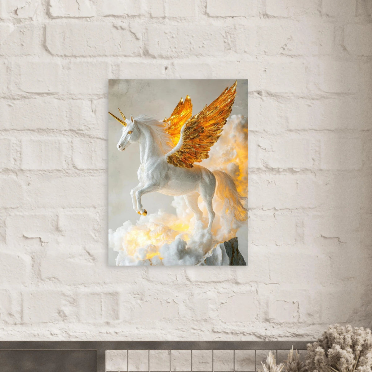 Photorealistic pegasus with golden wings - Shop Ai Art WebShop - Digital Art online Store
