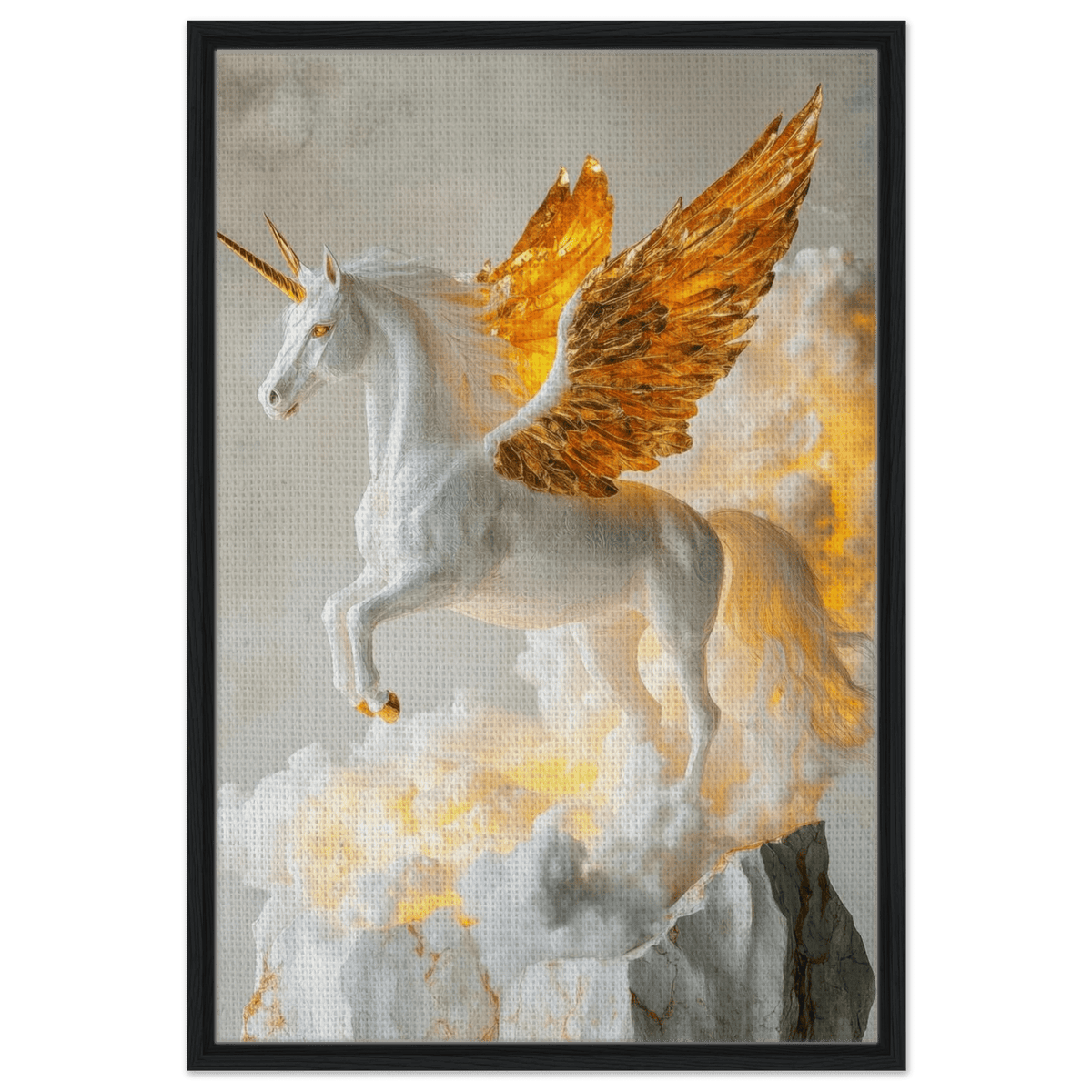 Photorealistic pegasus with golden wings - Shop Ai Art WebShop - Digital Art online Store