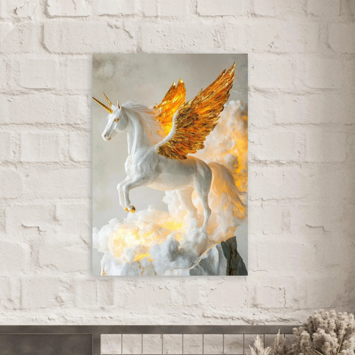 Photorealistic pegasus with golden wings - Shop Ai Art WebShop - Digital Art online Store