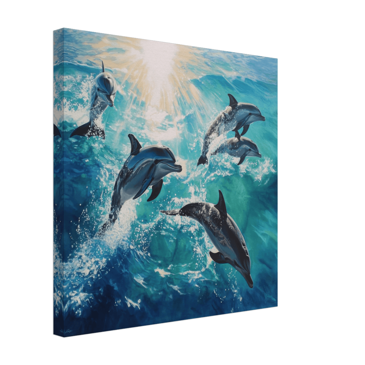Playful Dolphins in Crystal Clear Waters - Shop Ai Art WebShop - Digital Art online Store
