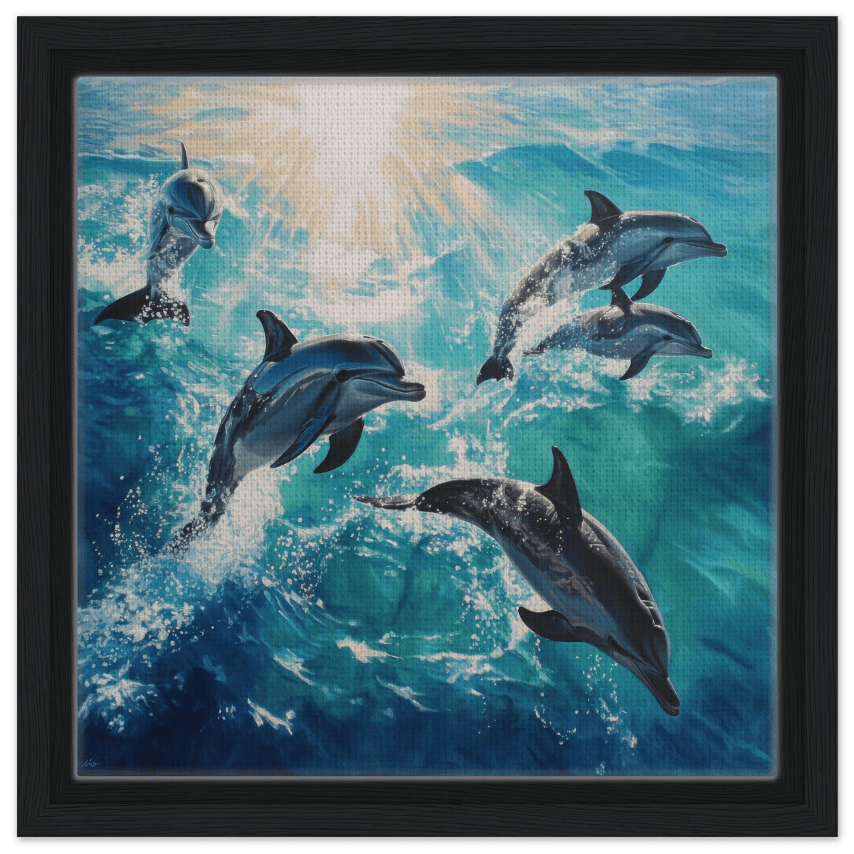 Playful Dolphins in Crystal Clear Waters - Shop Ai Art WebShop - Digital Art online Store