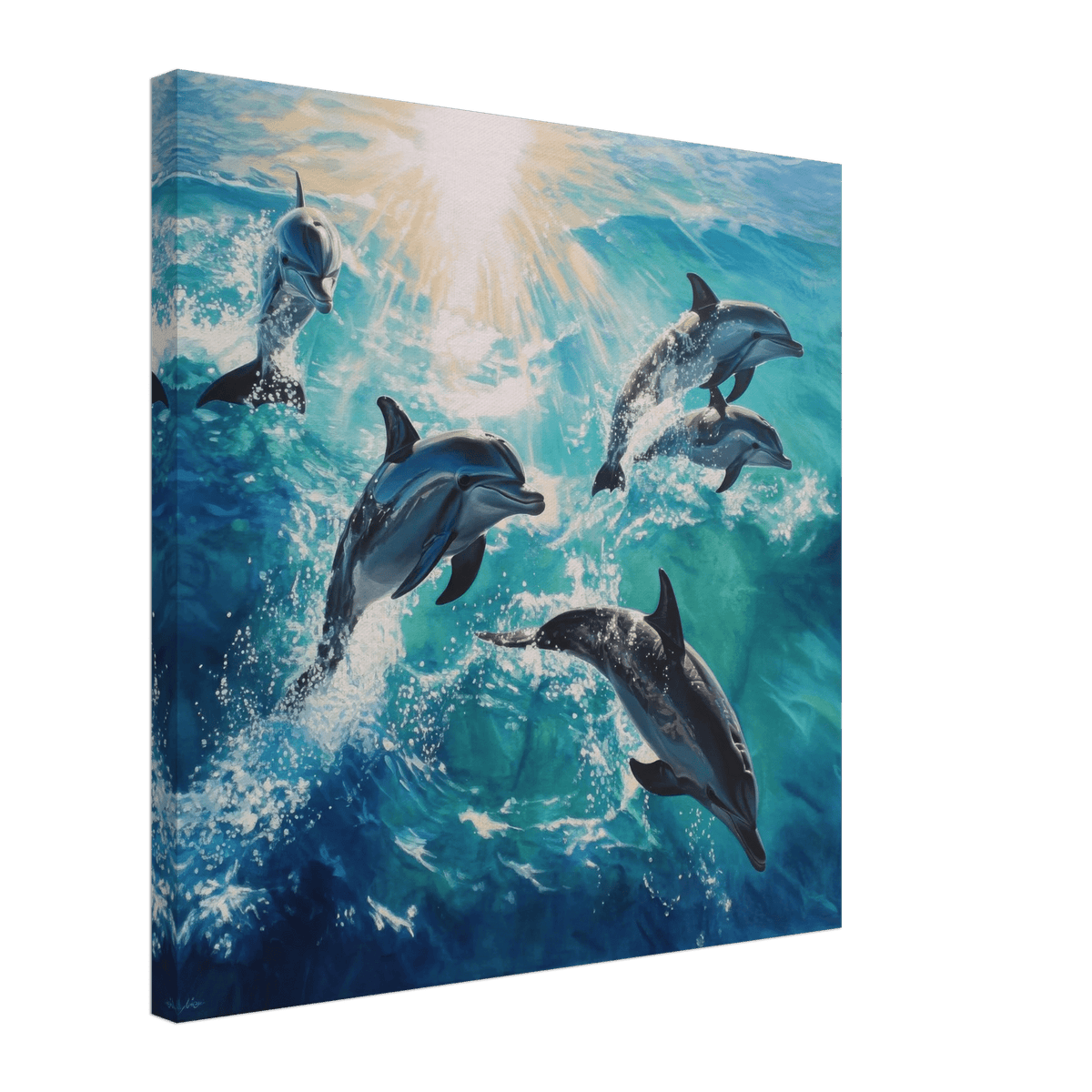 Playful Dolphins in Crystal Clear Waters - Shop Ai Art WebShop - Digital Art online Store