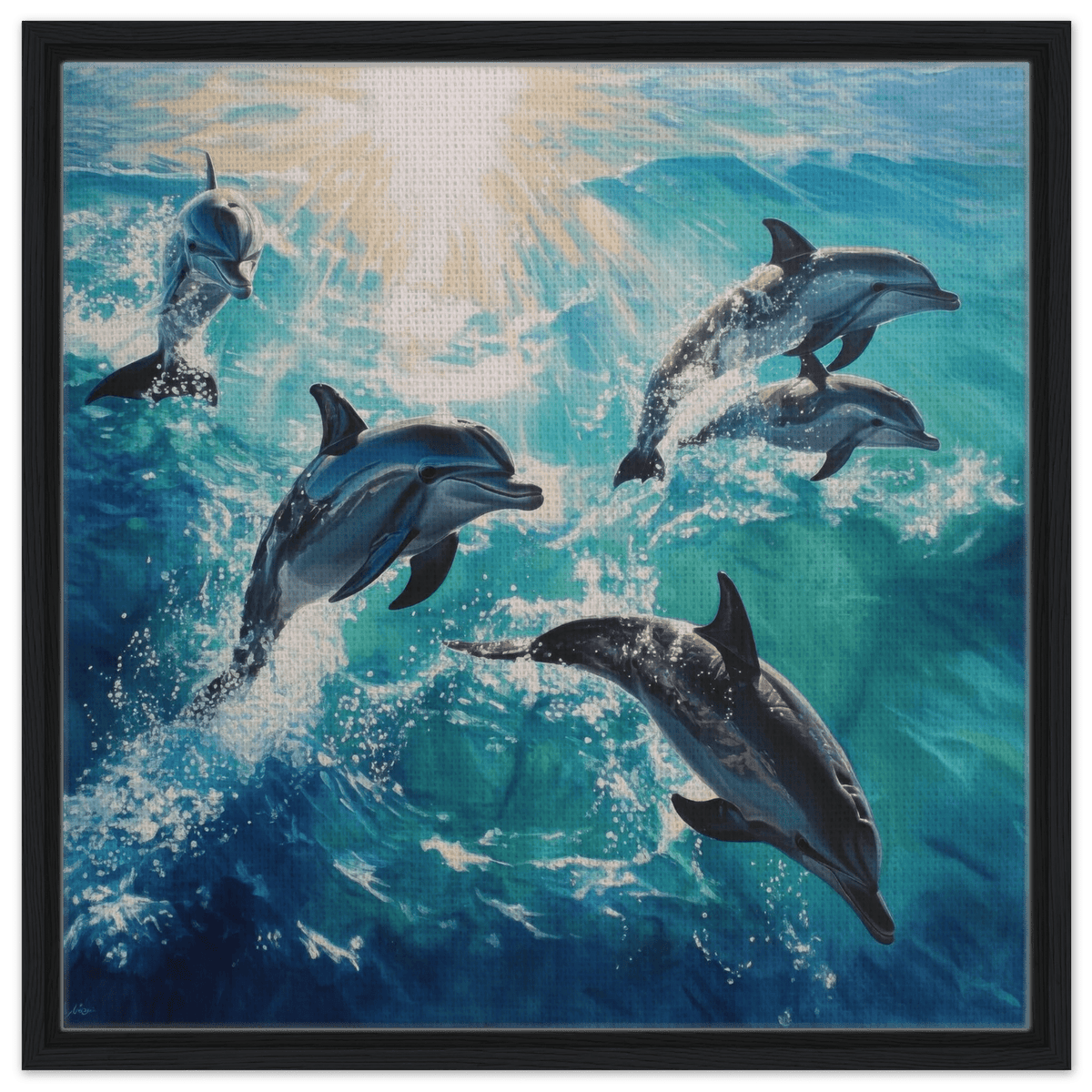 Playful Dolphins in Crystal Clear Waters - Shop Ai Art WebShop - Digital Art online Store