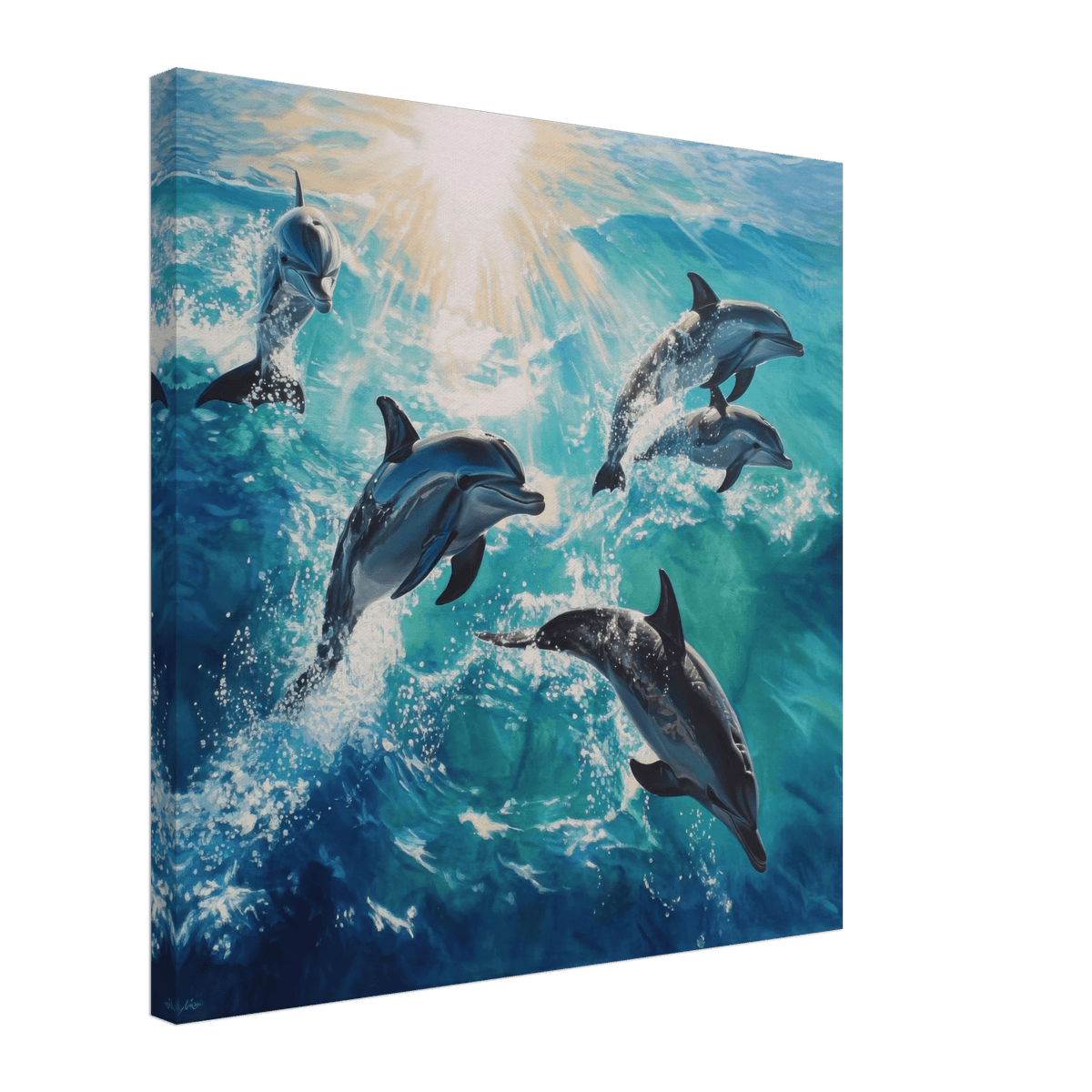 Playful Dolphins in Crystal Clear Waters - Shop Ai Art WebShop - Digital Art online Store