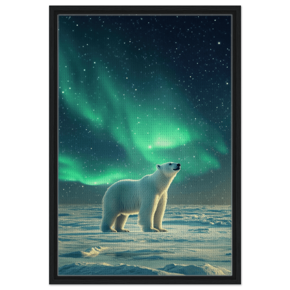 Polar Bear Under the Aurora Borealis A solitary 3 - Shop Ai Art WebShop - Digital Art online Store