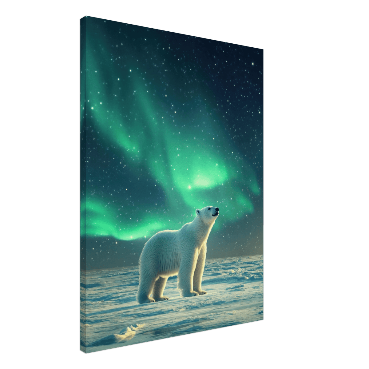 Polar Bear Under the Aurora Borealis A solitary 3 - Shop Ai Art WebShop - Digital Art online Store