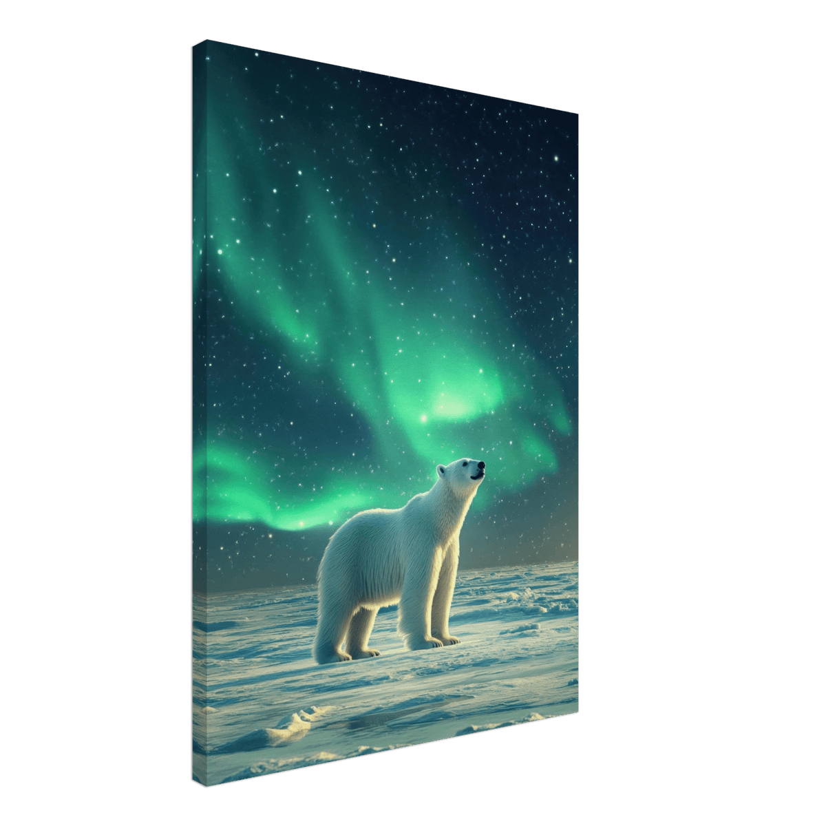 Polar Bear Under the Aurora Borealis A solitary 3 - Shop Ai Art WebShop - Digital Art online Store