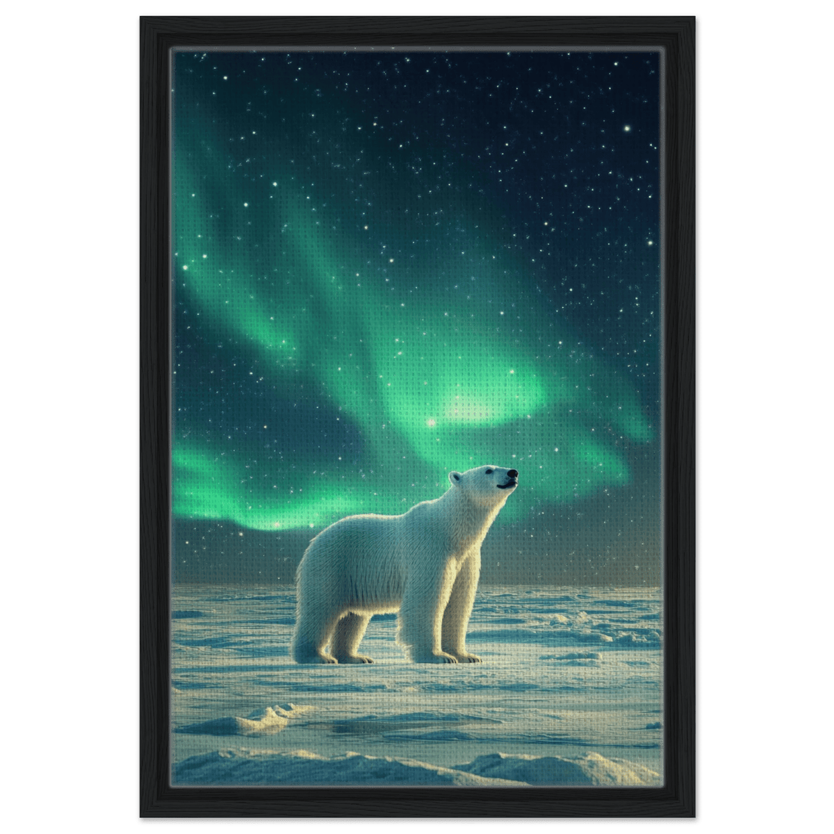 Polar Bear Under the Aurora Borealis A solitary 3 - Shop Ai Art WebShop - Digital Art online Store